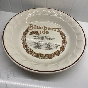 Festival Ironstone Faience Blueberry Pie Recipe Dish